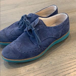 Cole Haan size 10 blue suede shoes